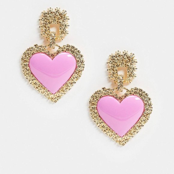 4 for $15 - Barbie Pink Heart Earrings - Picture 2 of 3
